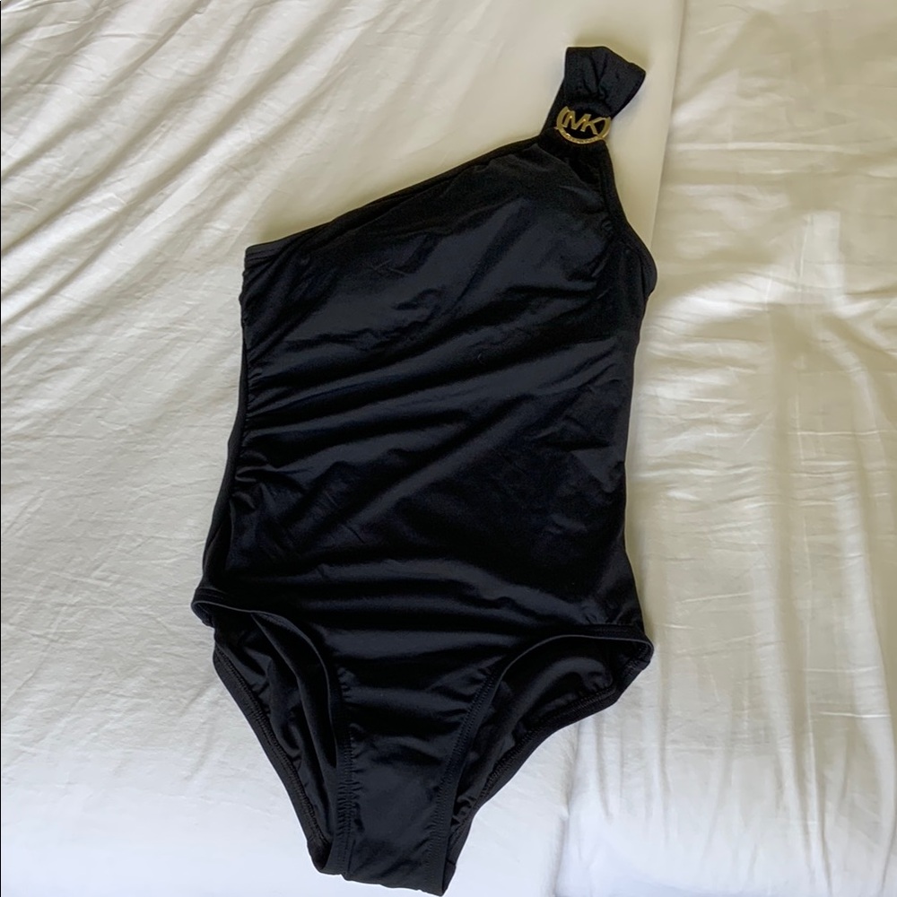 Michael Kors Embellished One Shoulder Swimsuit